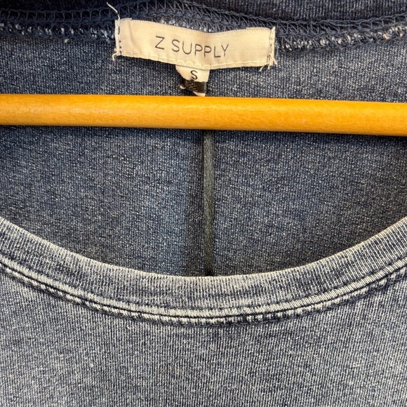 Z Supply Blue Ruffle Sleeve Mini Dress - Picture 3 of 4